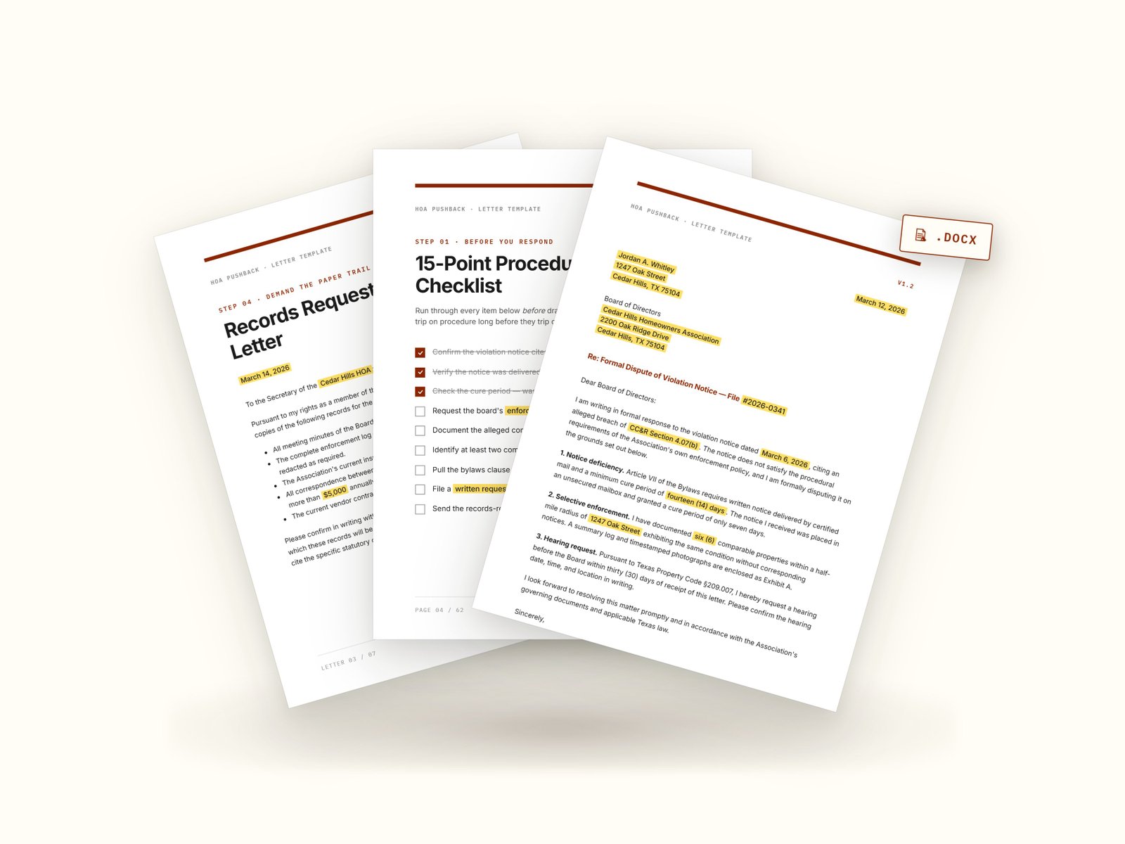 Single-Family editable letter templates
